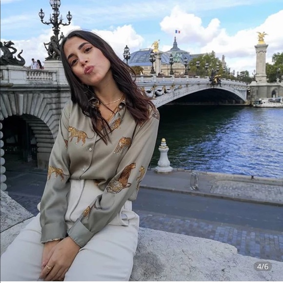 SOLD. Gorgeous Leopard Silky Blouse 🔥🔥 - Picture 5 of 6